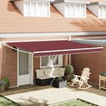 vidaXL Auvent rétractable automatique bordeaux 450x300 cm