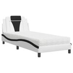 vidaXL Lit Viana avec matelas blanc et noir 90x200 cm similicuir