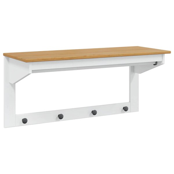 vidaXL Porte-manteau HILL Blanc et marron miel 90 x 35 x 41 5 cm