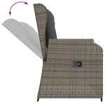 vidaXL Salon de jardin 3 Pièces avec coussins Gris Résine tressée
