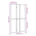 vidaXL Cloison de séparation 3 panneaux marron foncé paulownia massif