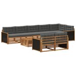 vidaXL Ensemble de canapés d'extérieur 9 pc