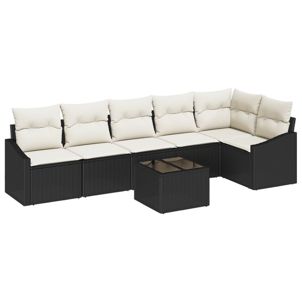 vidaXL Ensemble de canapé de jardin 6 pièces avec coussins Marron Poly Rotin