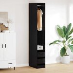 vidaXL Armoire Chêne noir 50 x 30 x 200 cm Bois d'ingénierie