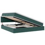 vidaXL Lit de rangement LED avec matelas Vert foncé 200 x 200 cm