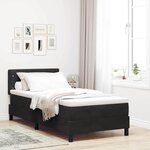 vidaXL Lit à ressorts avec matelas Noir 90 x 200 cm Velours