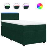 vidaXL Sommier à lattes de lit et matelas Vert foncé 80x200 cm Velours