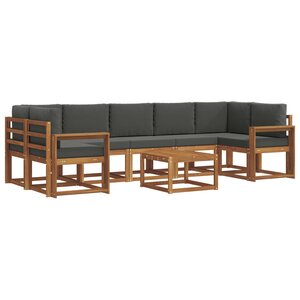 vidaXL Ensemble de canapés d'extérieur 8 pc Naturel et Anthracite