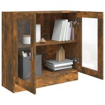 vidaXL Armoire à vitrine Chêne fumé 82 5x30 5x80 cm Bois d'ingénierie