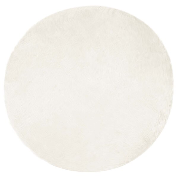 vidaXL Tapis en fausse Tafalla Blanc Ø 120 cm Polyester