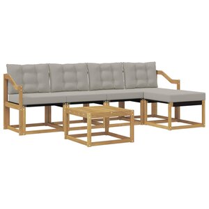 vidaXL Ensemble de canapés d'extérieur 6 pc Blanc et gris clair