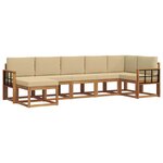 vidaXL Ensemble de canapés d'extérieur 7 pc Naturel et Beige