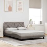 vidaXL Cadre de lit avec LED sans matelas taupe 140x190 cm tissu