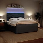 vidaXL Sommier à lattes de lit et matelas Gris foncé 180x200cm Velours