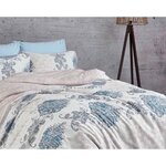 Parure de lit - housse de couette 220 x 240 + 2 taies d'oreiller 60 x 60 coton renforcé - Bleu