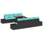 vidaXL Ensemble de salle à manger pour jardin 7 Pièces Noir et Sarcelle