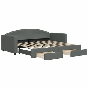 vidaXL Lit de jour avec gigogne et tiroirs sans matelas 90x190 cm