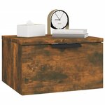 vidaXL Table de chevet murale Chêne fumé 34x30x20 cm