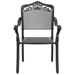 vidaXL Ensemble de salle à manger de jardin 7 pièces en aluminium coulé noir