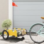 vidaXL Remorque de vélo jaune tissu oxford et fer