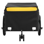 vidaXL Remorque de vélo noir et jaune 45 kg fer