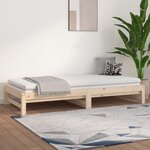 vidaXL Lit coulissant sans matelas 2x(90x200) cm Bois de pin massif