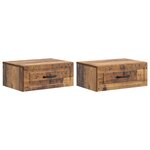 vidaXL Cabinet de chevet mural 2 Pièces Bois ancien 49 x 34 5 x 20 cm