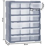 vidaXL Organisateur multi-tiroirs avec 18 tiroirs centraux 38x16x47 cm