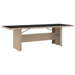 vidaXL Ensemble à manger de jardin et coussins 7 Pièces beige poly rotin