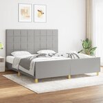 vidaXL Cadre de lit avec tête de lit Gris clair 180x200 cm