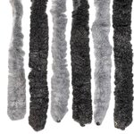 vidaXL Rideau anti-mouches gris et noir 90x220 cm chenille