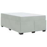 vidaXL Cadre de lit avec matelas Gris clair 120 x 200 cm tissu