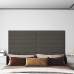 vidaXL Tête de lit murale 12 Pièces Gris foncé Velours