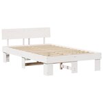 vidaXL Cadre de lit Blanc 135 x 190 cm Bois massif en pin