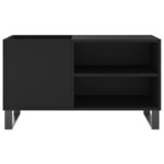 vidaXL Armoire à disques noir 85x38x48 cm bois d'ingénierie