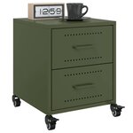 vidaXL Table de chevet vert olive 36x39x43 5 cm acier