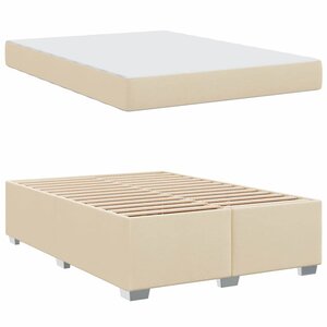 vidaXL Cadre de lit avec matelas Crème 160 x 200 cm tissu