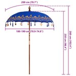 vidaXL Parasol balinais Bleu 185 x 185 x 260 cm