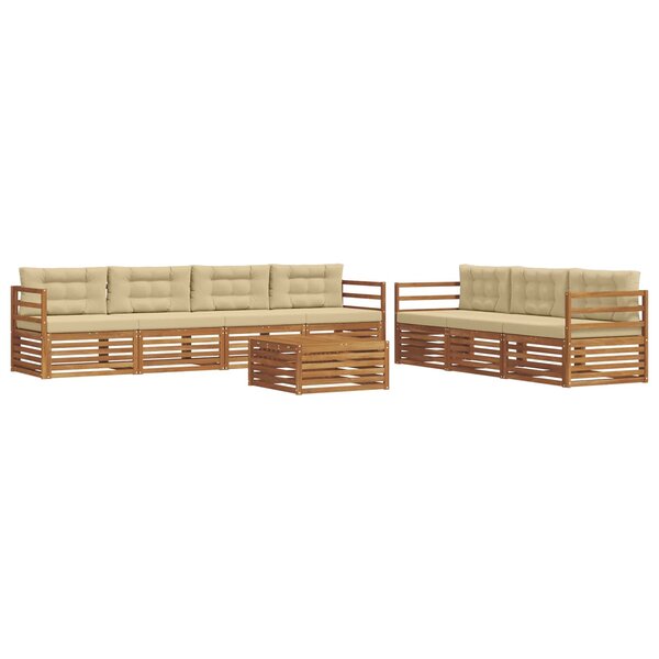 vidaXL Ensemble de canapés d'extérieur 8 Pièces Naturel et Beige