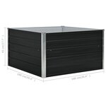 vidaXL Jardinière 100 x 100 x 45 cm Acier galvanisé Anthracite