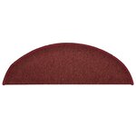 vidaXL Tapis d'escalier 30 pièces 56 x 17 x 3 cm Bordeaux Demi-rond