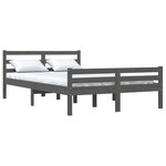 vidaXL Cadre de lit sans matelas gris bois massif 150x200 cm