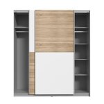 Armoire de chambre - Panneaux de particules - Décor chene et blanc - 2 portes - Style contemporain - L 170,3 x P 61,2 x H 190,5 cm