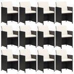 vidaXL Ensemble à dîner de jardin coussins 13 Pièces Résine tressée Noir