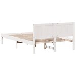 vidaXL Cadre de lit blanc Blanc Bois de pin massif 140 x 190 cm Durable