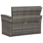 vidaXL Salon de jardin 4 Pièces avec coussins Résine tressée Gris