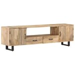 vidaXL Meuble TV 160x30x45 cm Bois massif de manguier