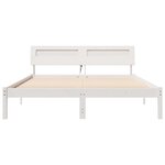 vidaXL Cadre de lit avec tête de lit Blanc 140 x 200 cm Pin massif