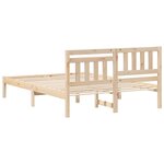 vidaXL Cadre de lit avec tête de lit Marron 135 x 190 cm Pin massif