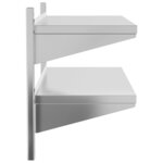 vidaXL Étagère murale à 2 niveaux 100x40x60cm argenté acier inoxydable